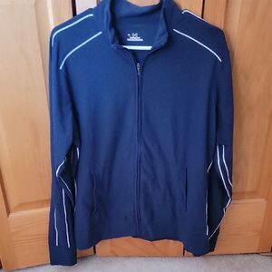 Navy Blue Under Armour Zip-Up Jacket with White Accents